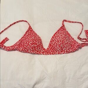 J.Crew Red Floral Bikini Top